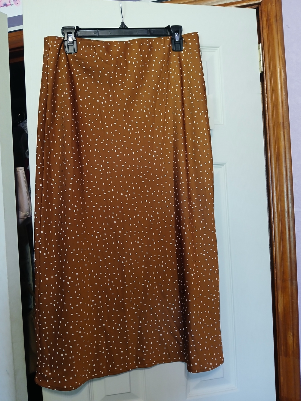 Brown Polka Dot A-Line Skirt